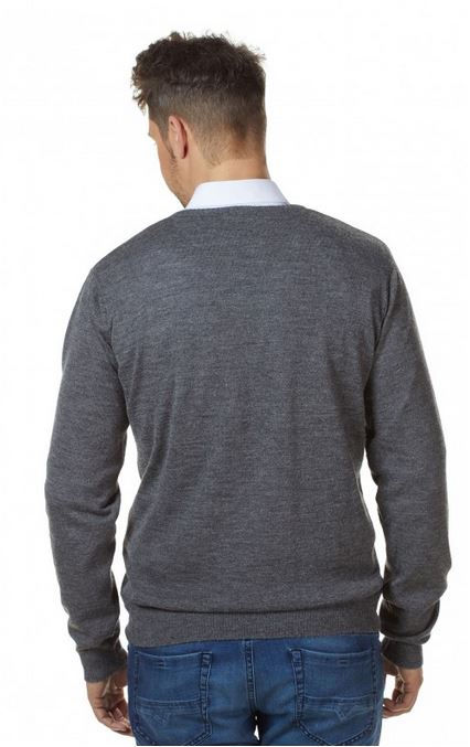 Thumbnail: Baby Alpaka Herren Feinstrick BASIC Pullover mit V-Ausschnitt