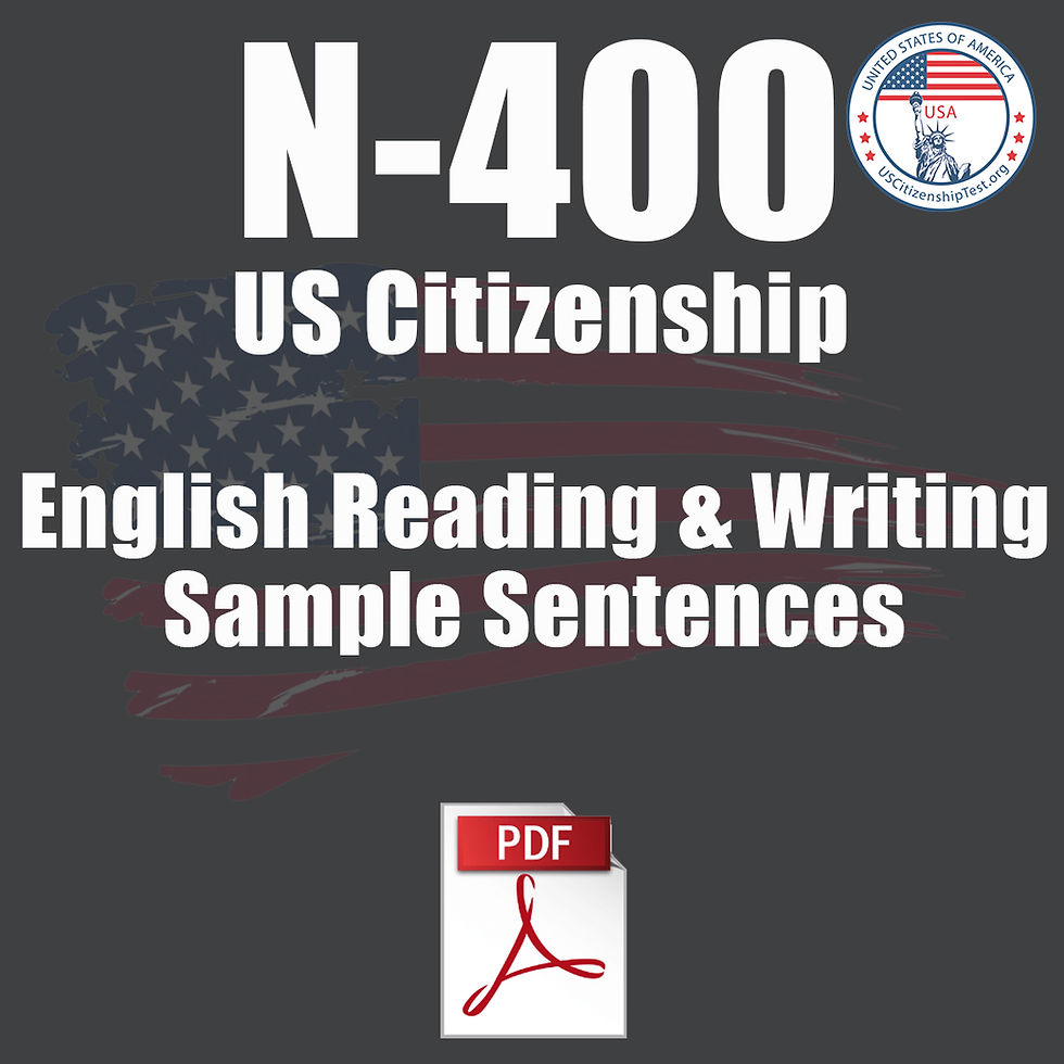 N-400 reading and writing sentences