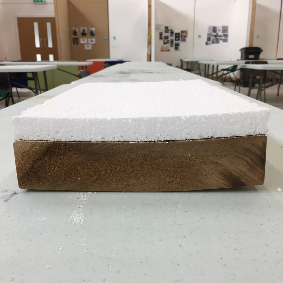 Hardwood. Polystyrene