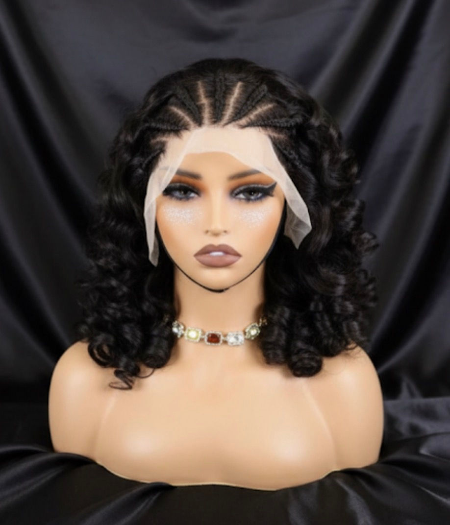 Braided Front Braid Style Wig w/Curls