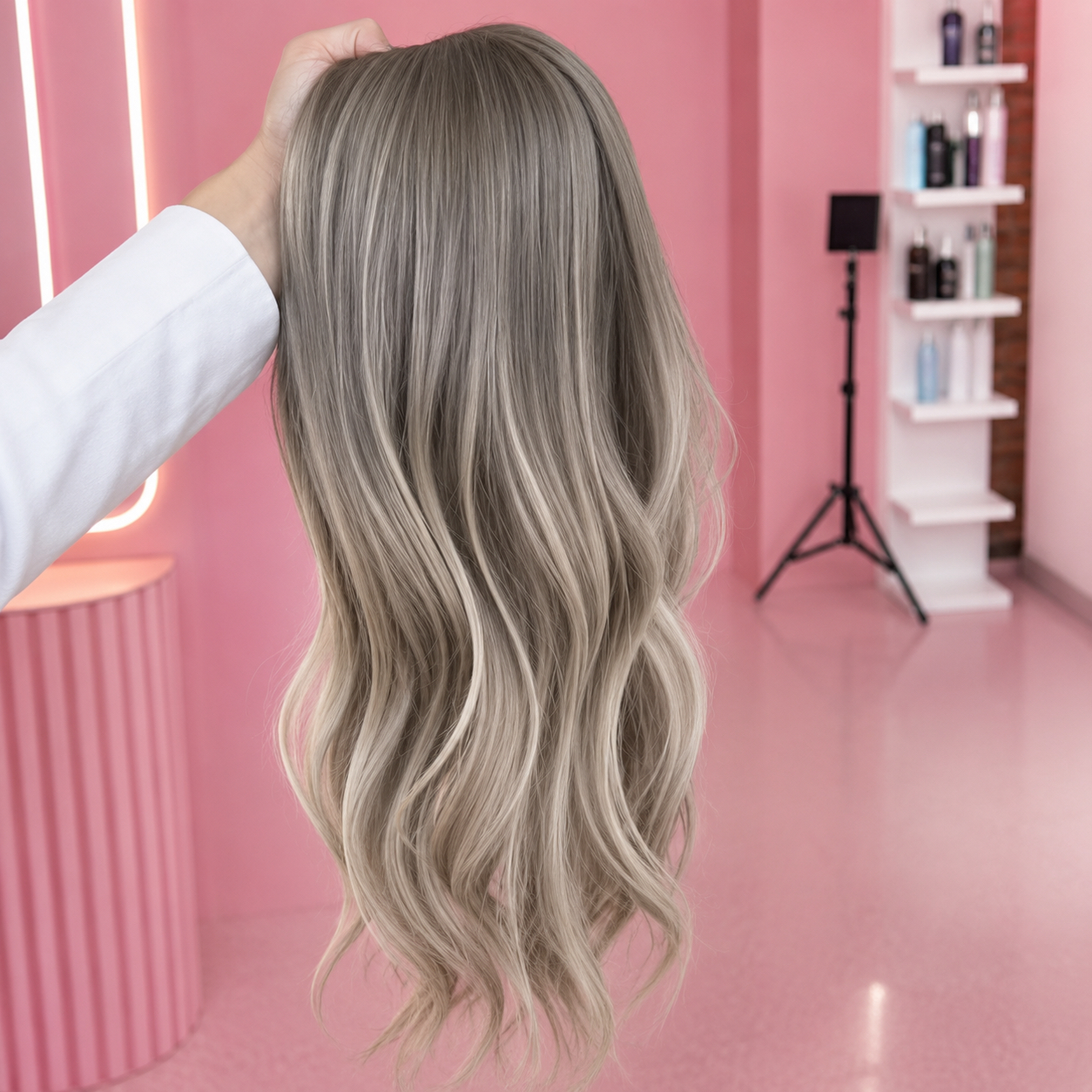 Dark Blonde Rooted Monofilament Hair Topper
