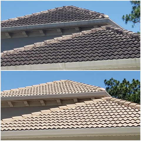 Roof Wash - Before & After in Florida