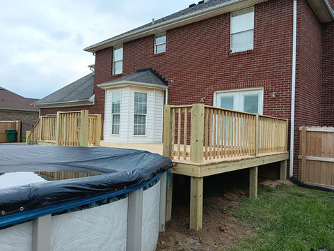 Custom deck with pond
