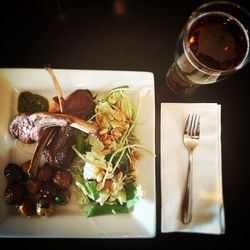 Braised Australian Lamb with a mint pesto, a creamy dill yogurt and a rosé sauce