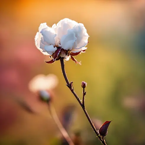 cotton flower in a color background.webp