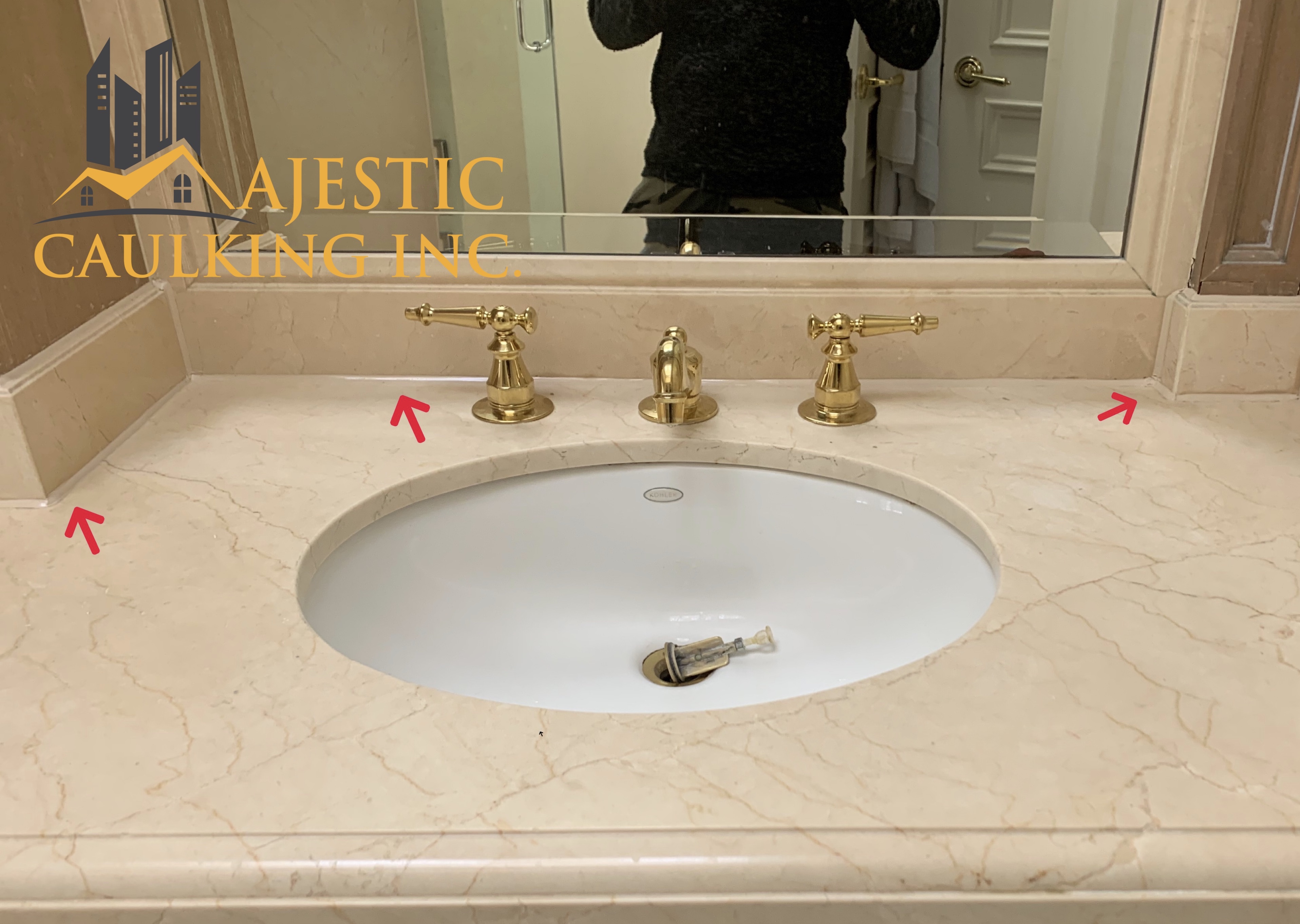 Sink washroom caulking