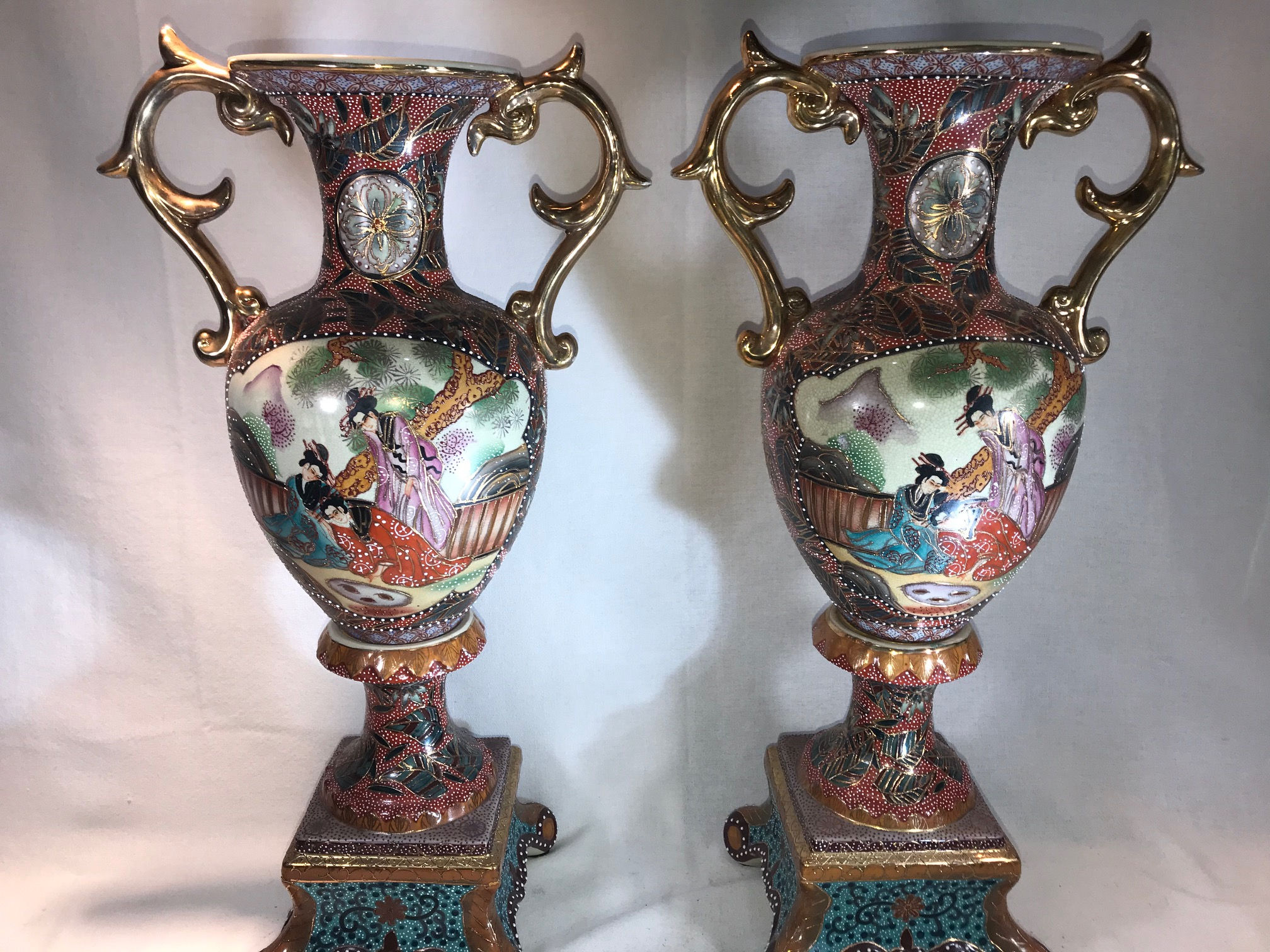 Pair Japanese Palace Vases