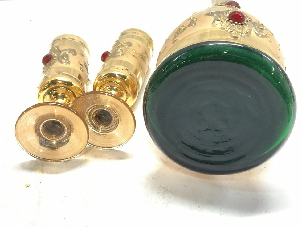 Thumbnail: Set of Gilt Bohemian Decanter & Glassware