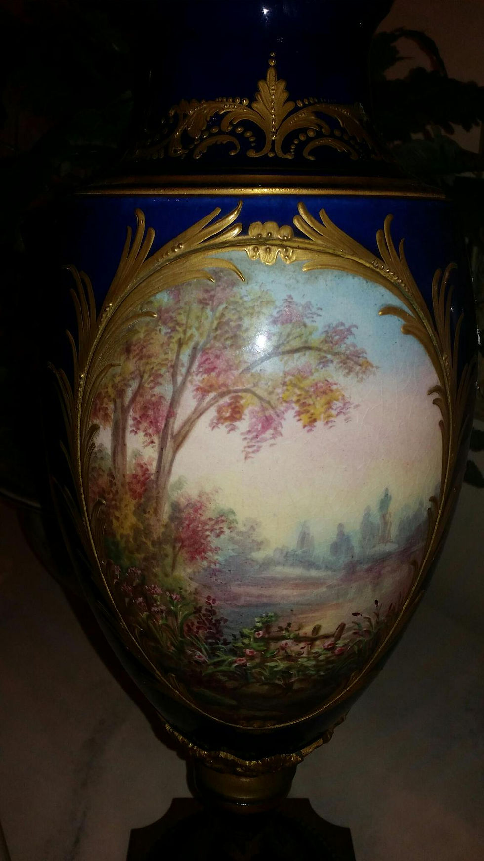 Thumbnail: Sevres Style Porcelain & Bronze Vase