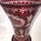 Thumbnail: Czech Republic Cranberry Cut to Clear Vase