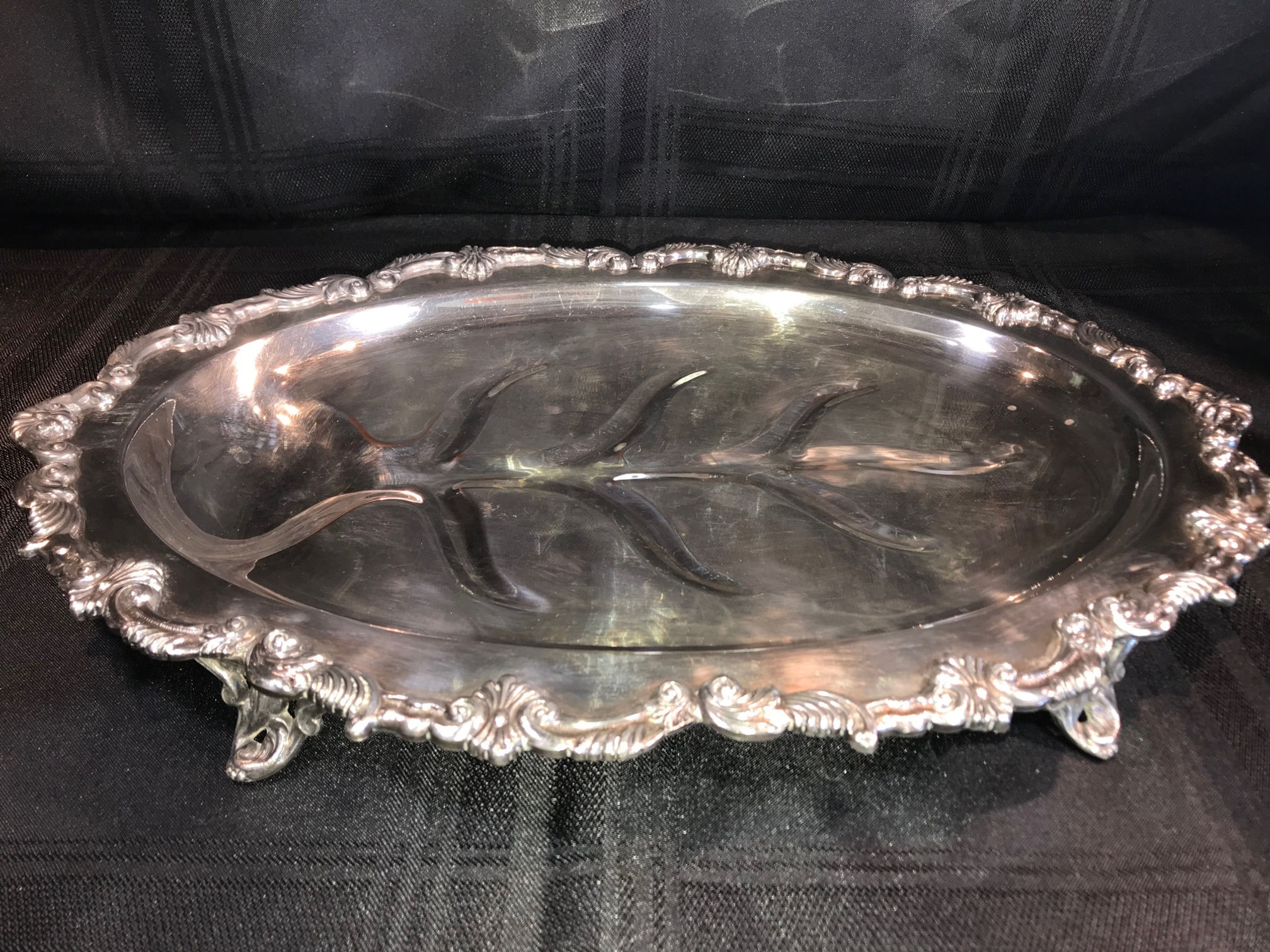 SILVER PLATE OVER COPPER MEAT TRAY