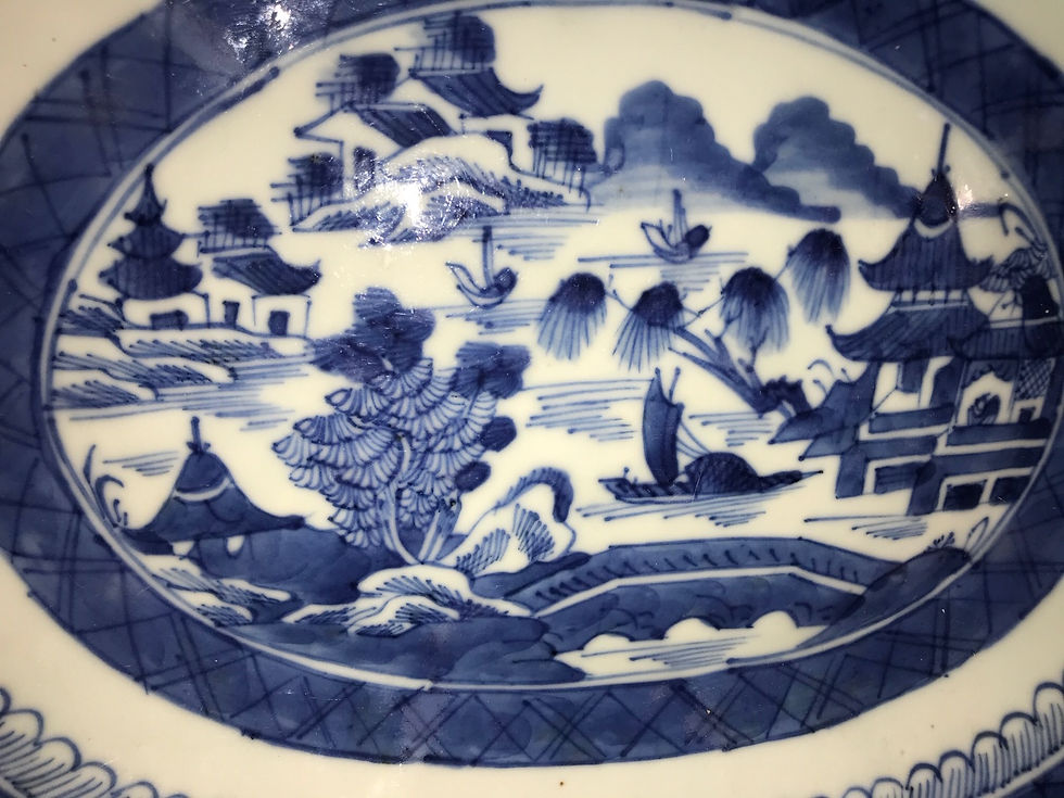 Thumbnail: CANTON EXPORT BLUE & WHITE PLATTER