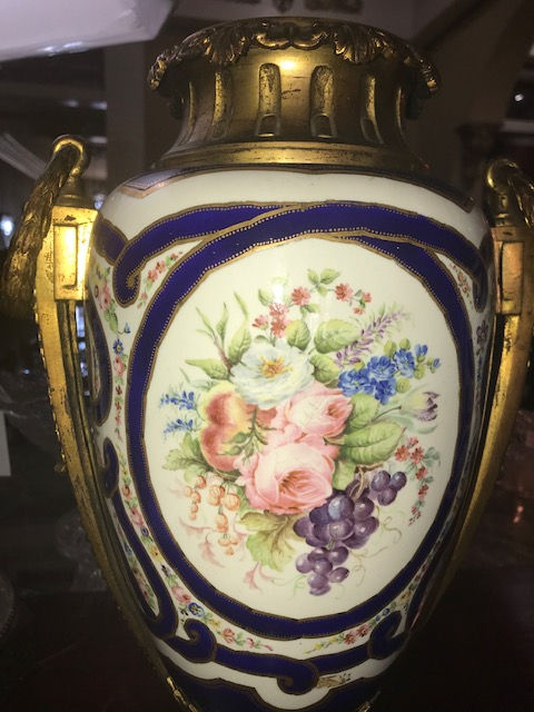 Thumbnail: Pair SEVRES FRENCH STYLE VASES