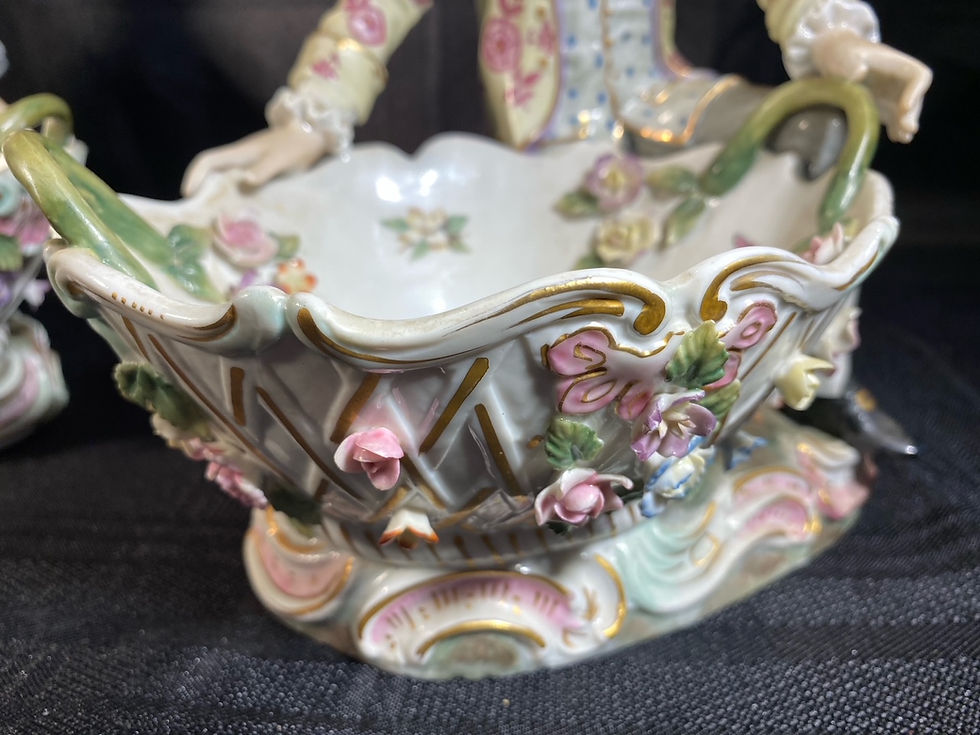 Thumbnail: PAIR EUROPEAN  ANTIQUE  PORCELAIN FIGURES