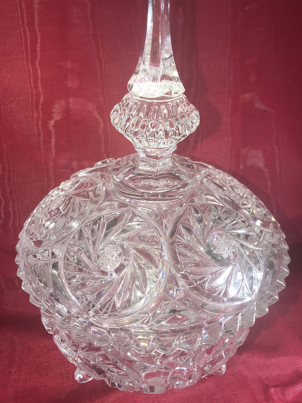 Thumbnail: VINTAGE CRYSTAL LIDDED BOWL