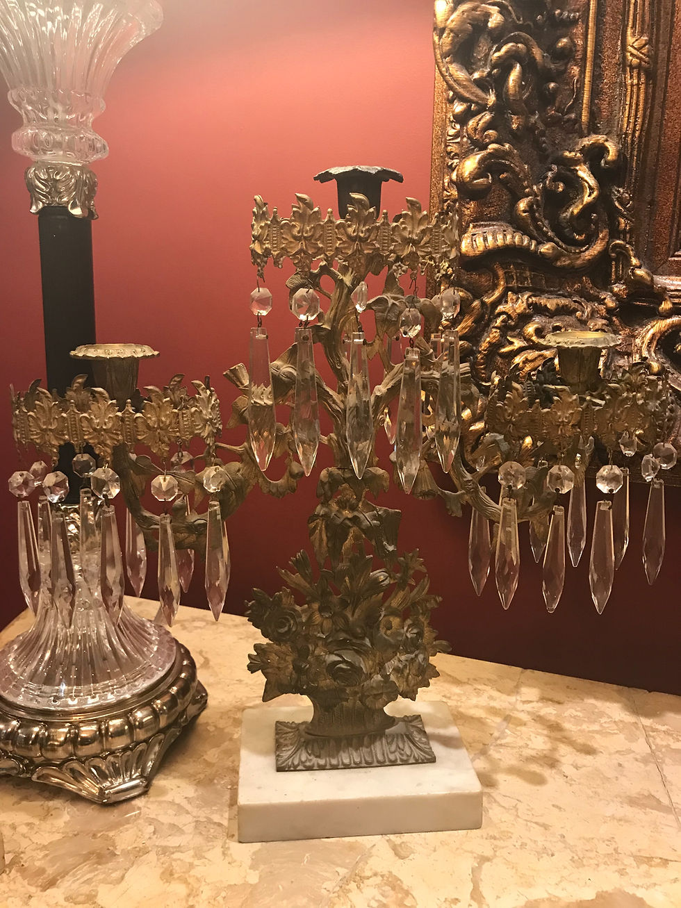 Thumbnail: 3pc 1800’s VICTORIAN GIRANDOLE SET