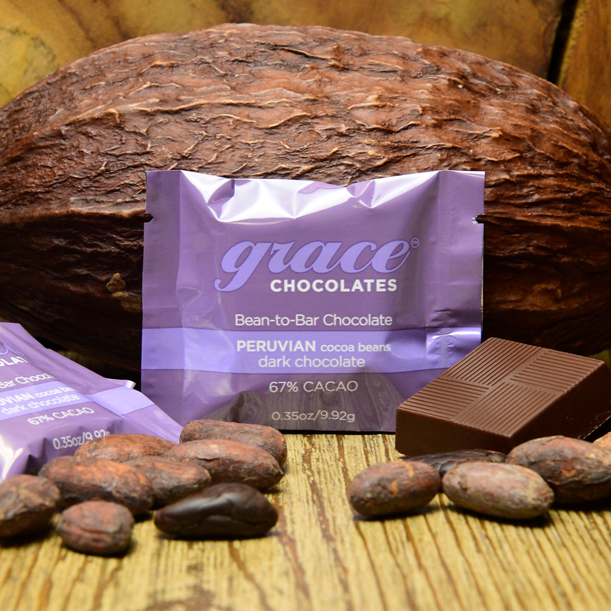 67% Peruvian Dark Chocolate Square - 0.35 oz.