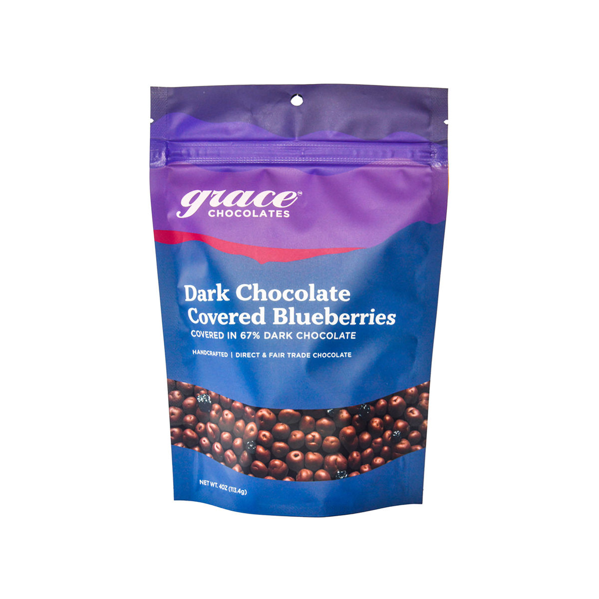 67% Dark Chocolate Covered Blueberries - 4oz.