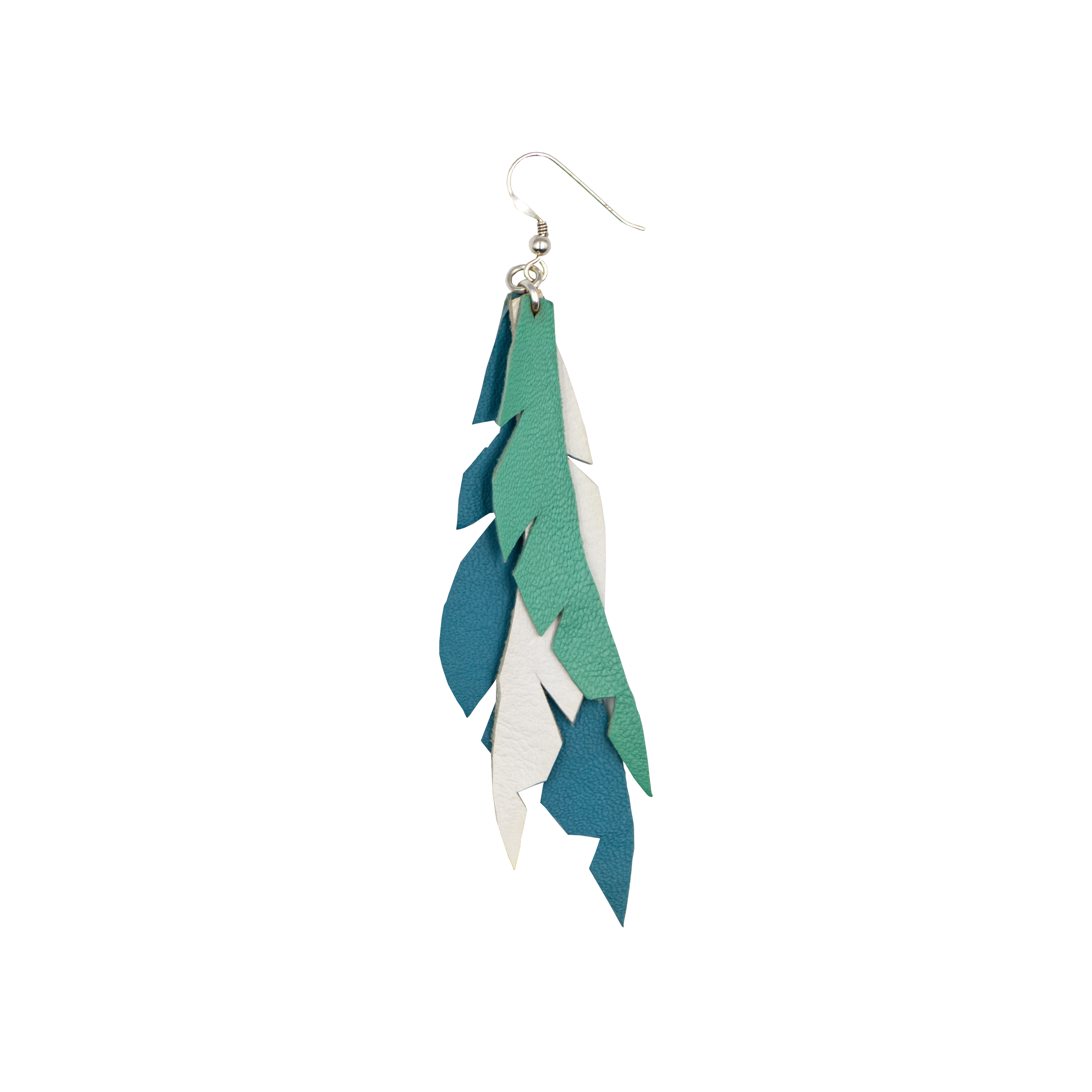 Let Her Feather – Asymmetrical Leather Earrings