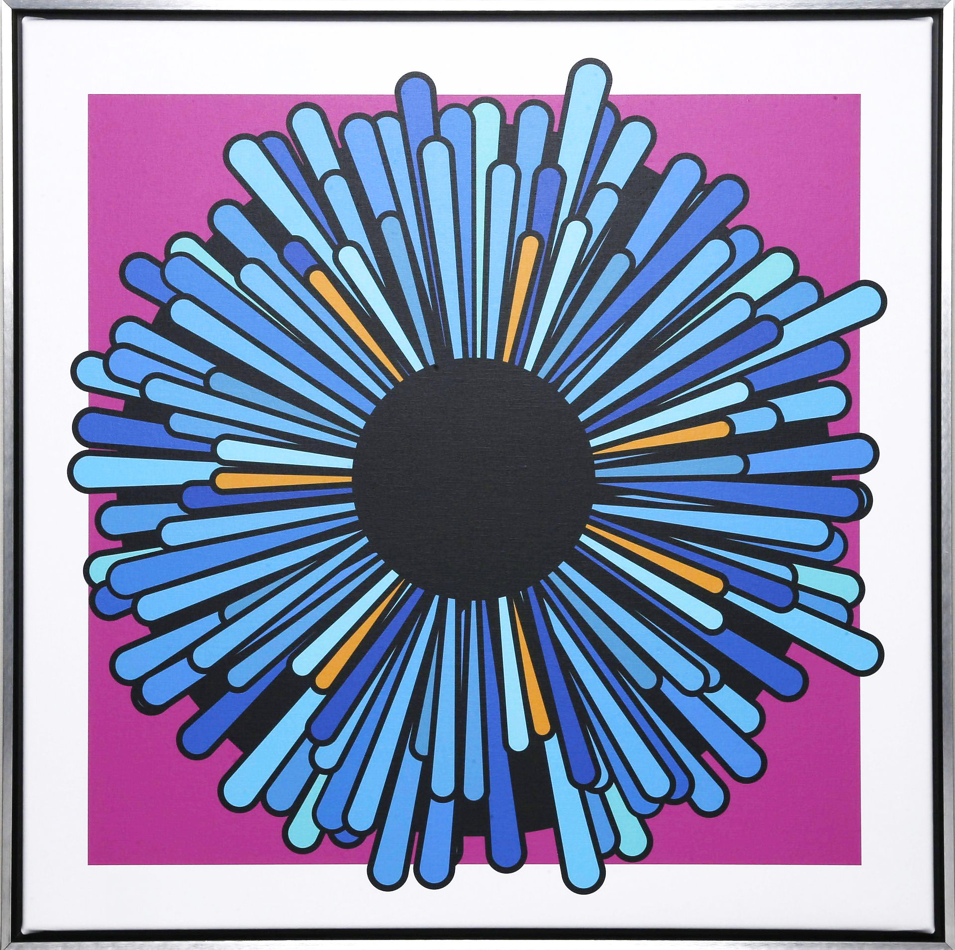 Fleur bleu sur fond violet ta bleau pop art | POP ART X CLEMENT BERTEAUX | Vionnaz , VS , CH