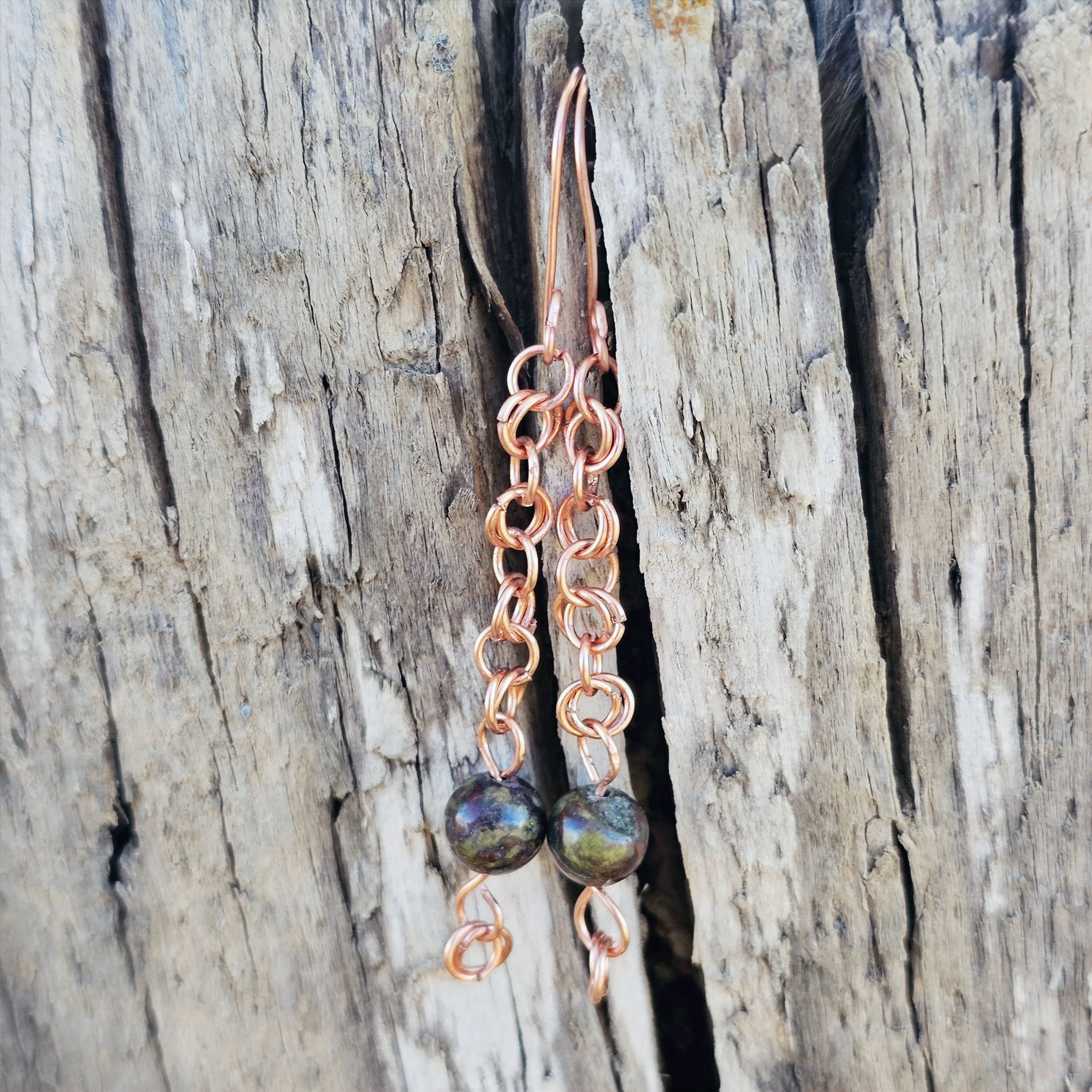 Twisted Cable and Gemstone Earrings