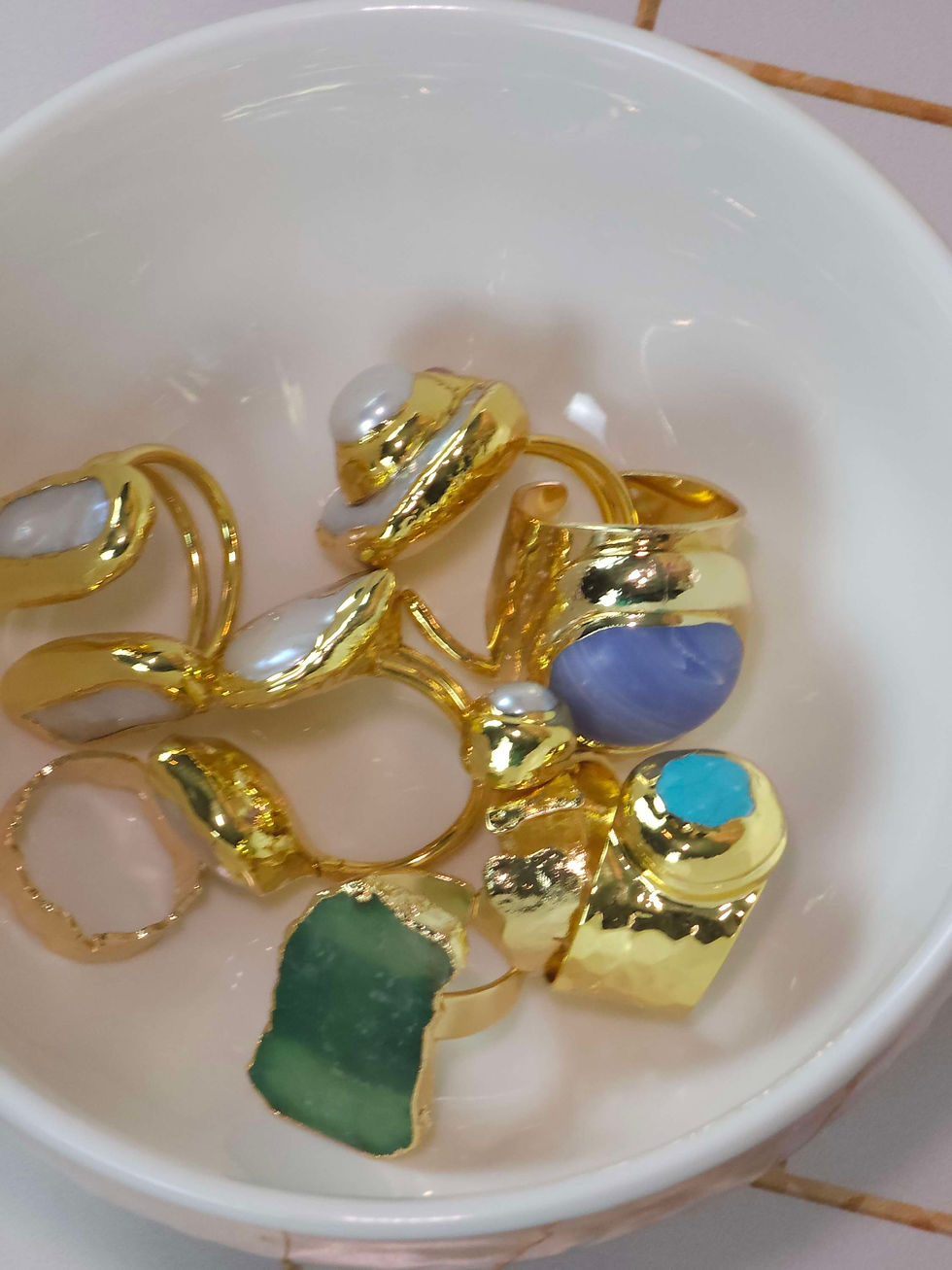 Product: Green Irregular Ring, 18K Plated
