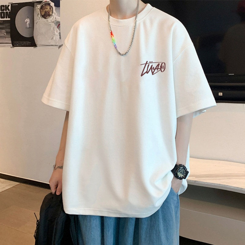 Thumbnail: Heavyweight Cotton T-Shirt Men Loose Fit