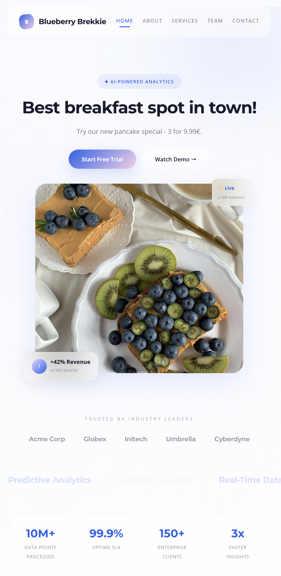 Glassmorphism v2 template mobiil