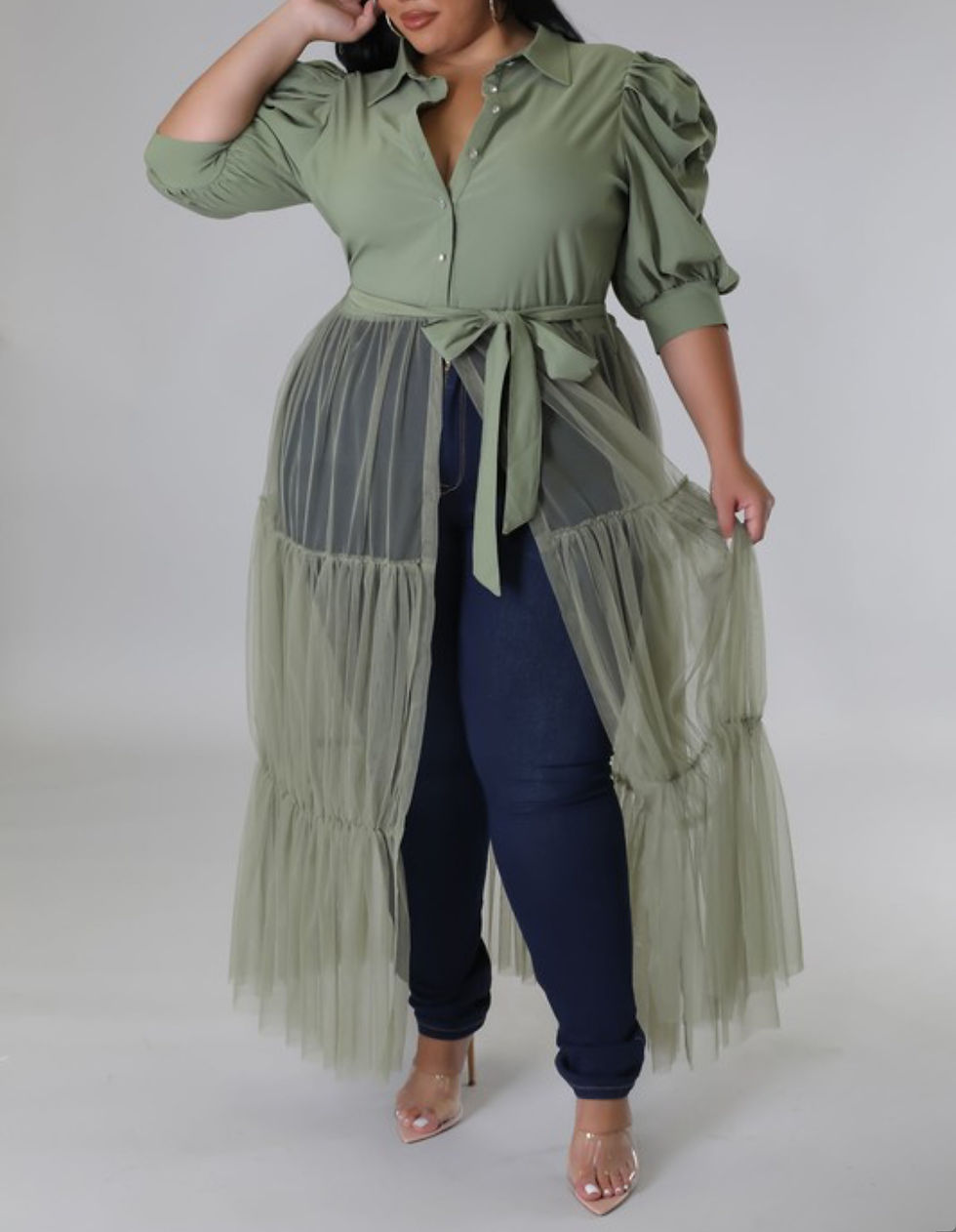 Thumbnail: Woman posing in Tulle top