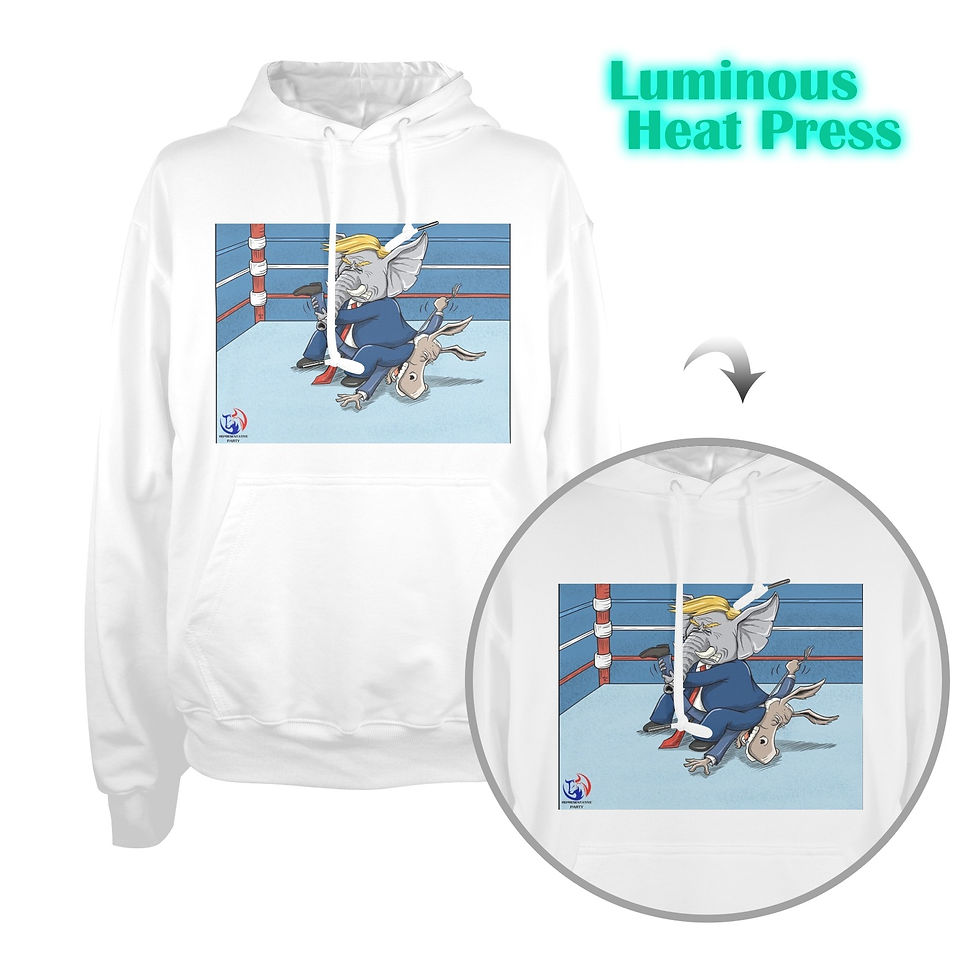 Thumbnail: Political Wrestling Men's Glow in the Dark Hoodie (Two Sides Printing)