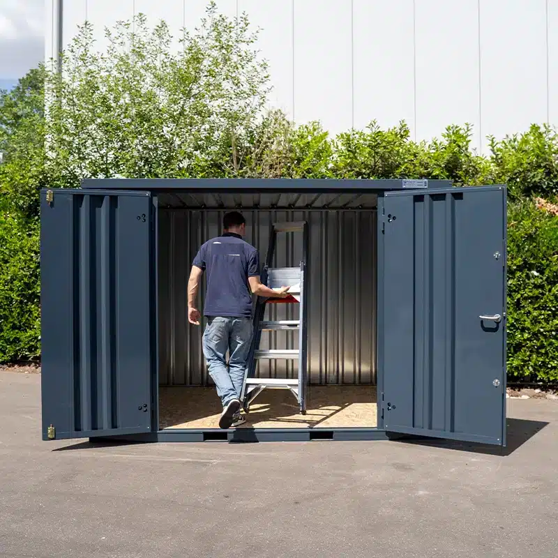 Container 3 x 2 mètre Double Porte Sur Le Grand Coté Anthracite RAL 7016 Ansicht 3