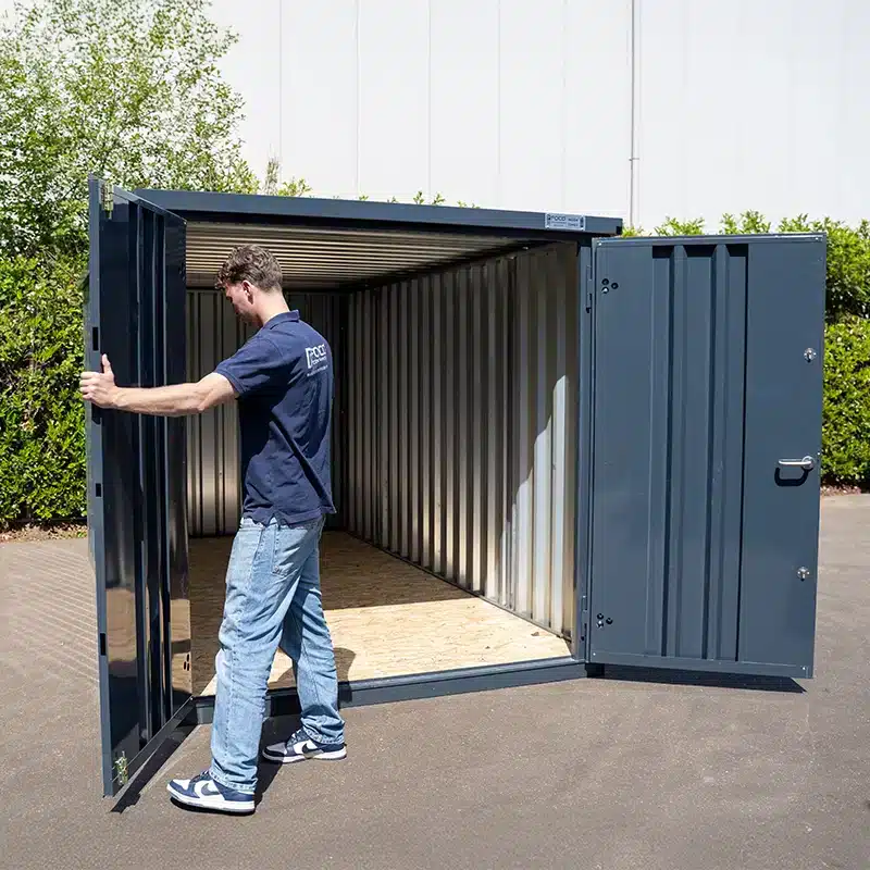 Conteneur 4 x 2 Mètre Double Porte Sur Le Petit Coté Anthracite RAL 7016 Ansicht 4