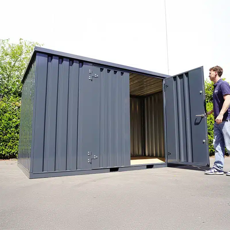 Conteneur 4 x 2 Mètre Double Porte Sur Le Grand Coté Anthracite RAL 7016 Ansicht 4