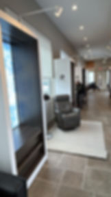 Showroom interior with product displays