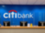 Citibank branch counter with workstations and logo