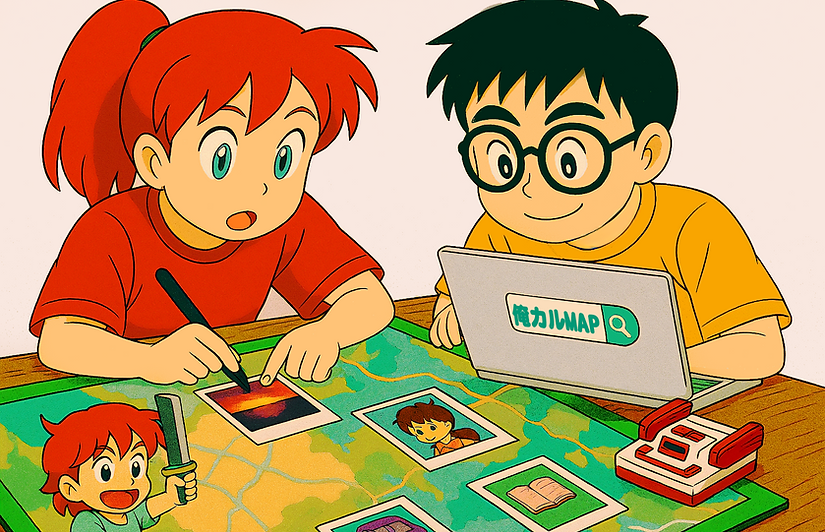 調査結果を地図に落とし込み俺カルチャーMAPを作る、男の子と女の子