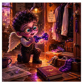 MARK! The Herald Angel — Mark finding his purple bowtie from the storybook by Glenn Fletcher