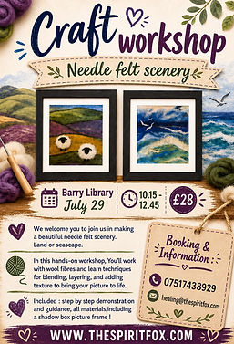 Needle felt workshop July 29