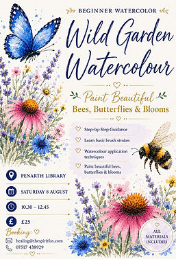 Garden Watercolour Workshop poster August 8