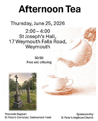 Weymouth Teas: St. Peter’s Cemetery Fund