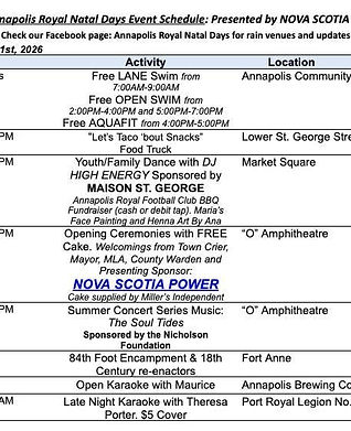 Natal Days Celebrations, Annapolis Royal