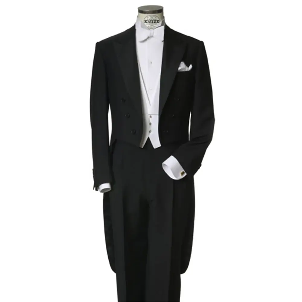Custom Made to Measure Black Tailcoat Suit Formal Suit Groom Wedding Tuxedo