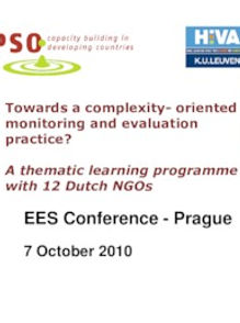 Towards a complexity oriented monitoring and evaluation practice? A thematic learning programme with 12 Dutch NGOs