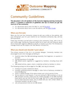 Community Guidelines | Outcome Mapping