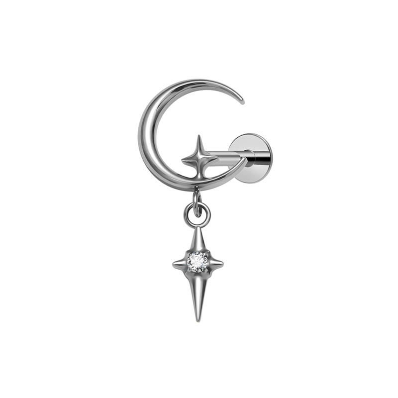 Miniaturbild: Titan Mondpiercing mit Edelstein