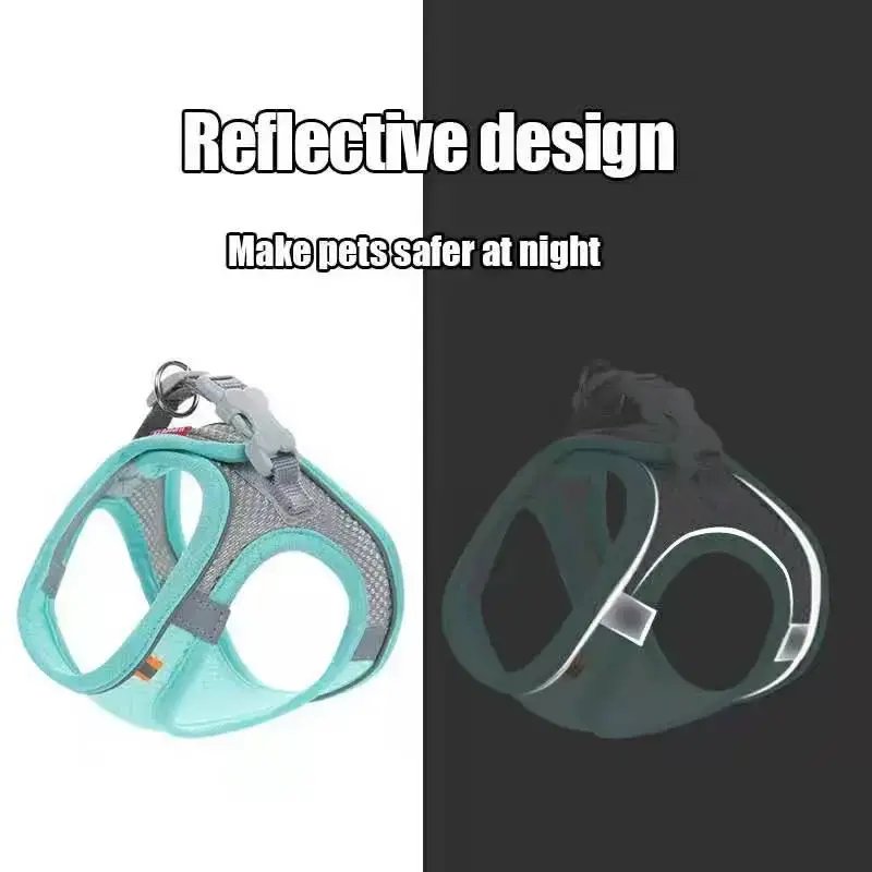Thumbnail: Cat Dog Harness Vest Chest Rope Set Reflective Breathable Adjustable Pet Harness