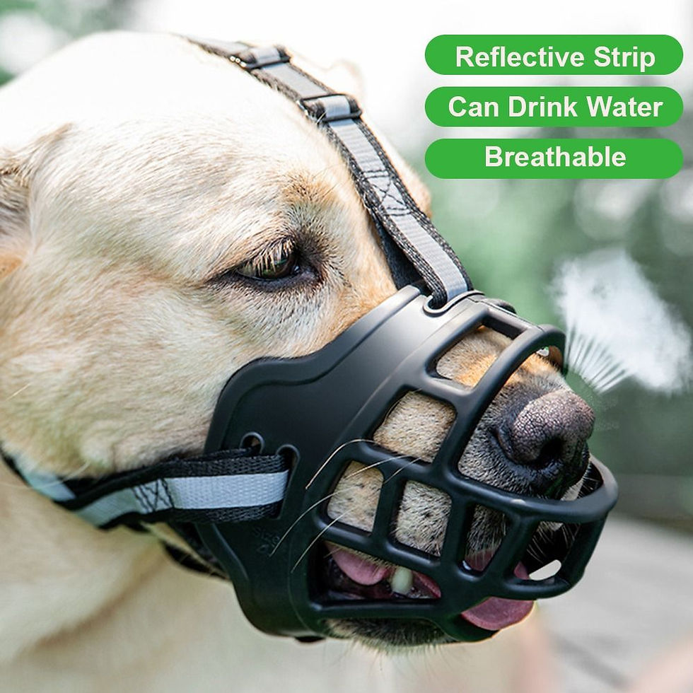 Thumbnail: Adjustable Dog Muzzle Anti-Biting Dog Mouth Cover With Reflective Strip Can Drin