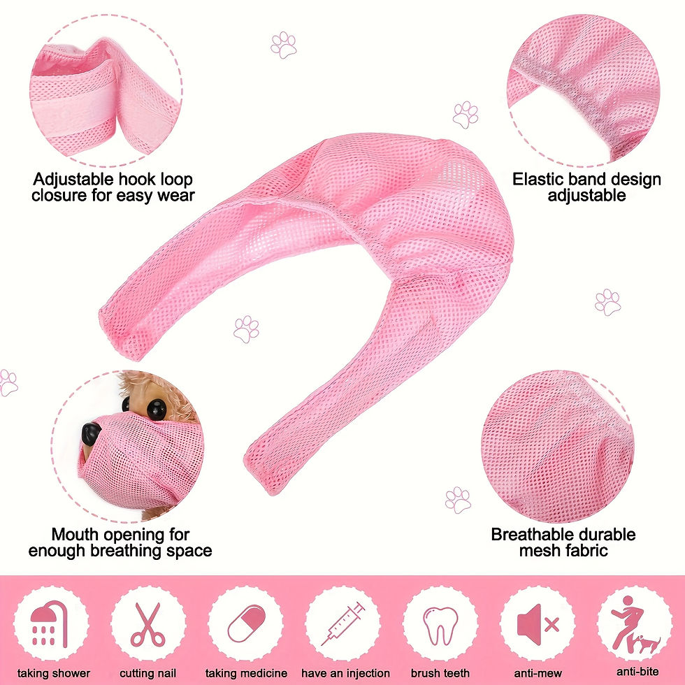 Thumbnail: Adjustable Comfortable Cat Muzzle Breathable Mesh, Perfect Grooming Accessory, S