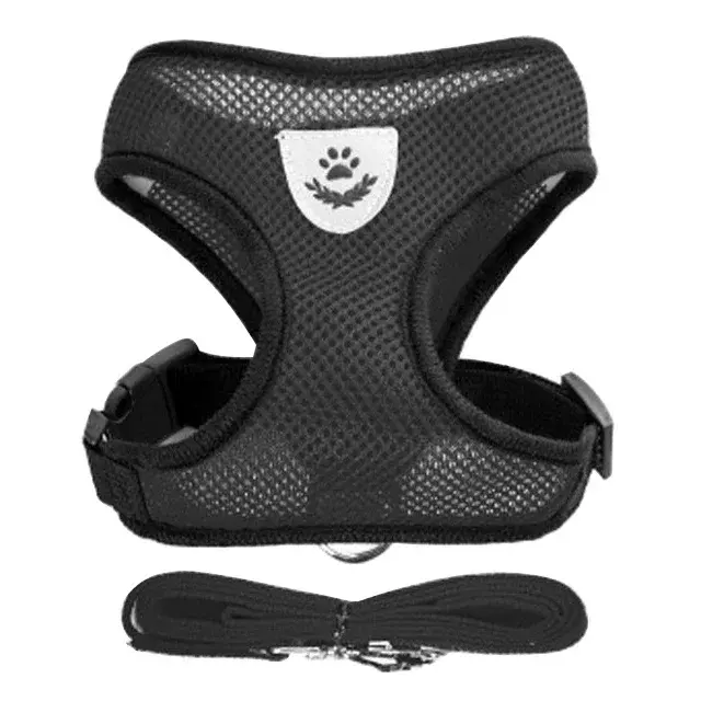 Thumbnail: Adjustable Mesh Pet Harness with Leash, Polyester Vest Type Walking Strap for Sm