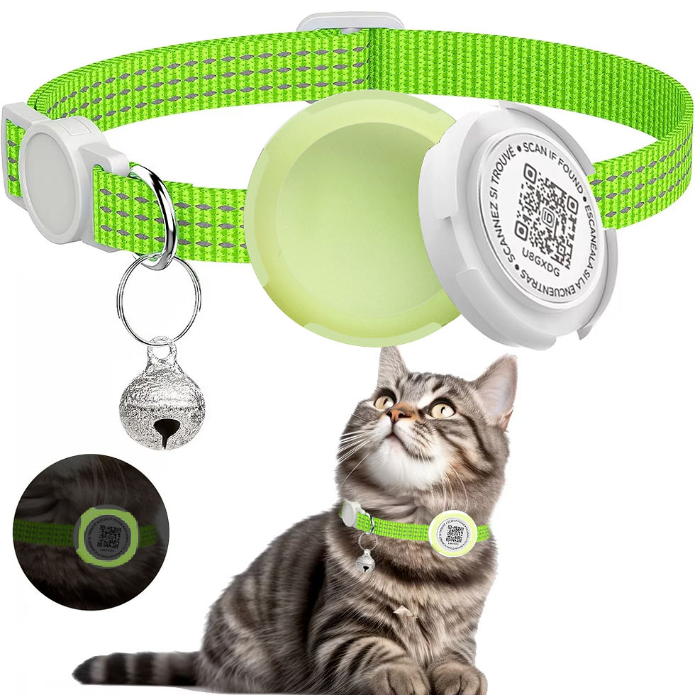 Thumbnail: GPS Tracker Cat Collar with Airtag Case & QR ID Tag Dual Protection Reflective K